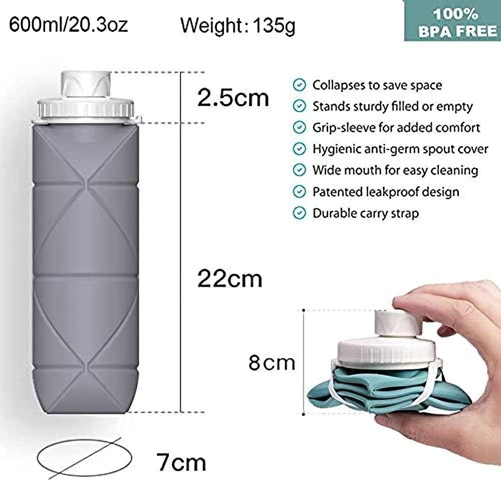 Collapsible Sports Water Bottle – Leakproof, BPA-Free Silicone | RAREDEALs