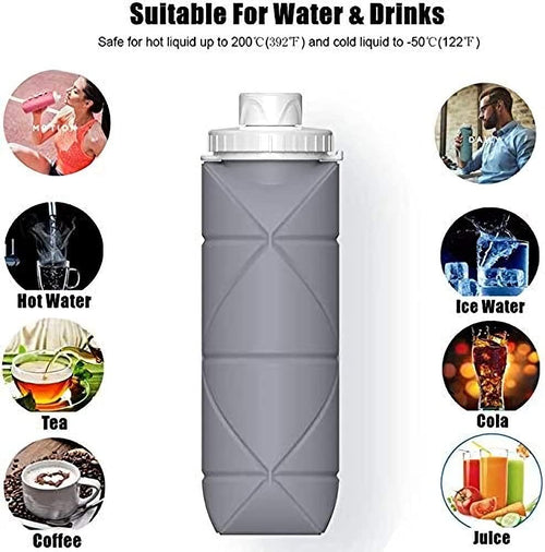 Collapsible Sports Water Bottle – Leakproof, BPA-Free Silicone | RAREDEALs